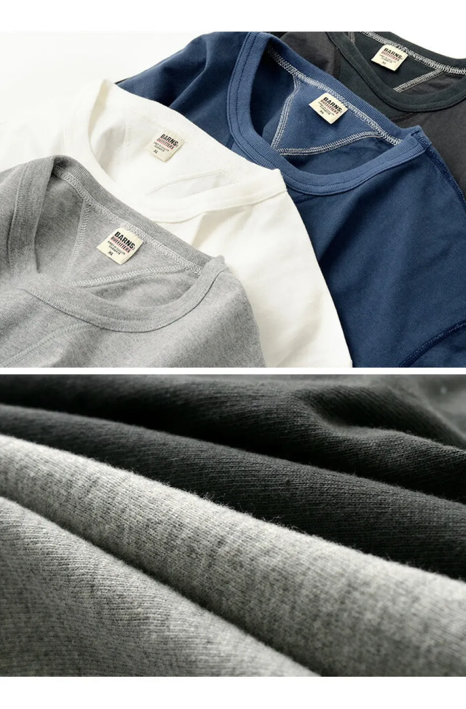 T-Shirts^BARNS / COZUN Knit Vintage Long Sleeve Crew Neck T-Shirt