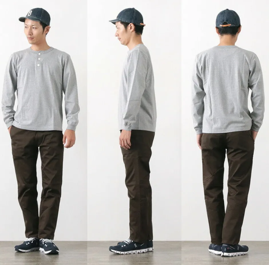T-Shirts^BARNS / COZUN Knit Vintage Long Sleeve Henry Neck T-Shirt