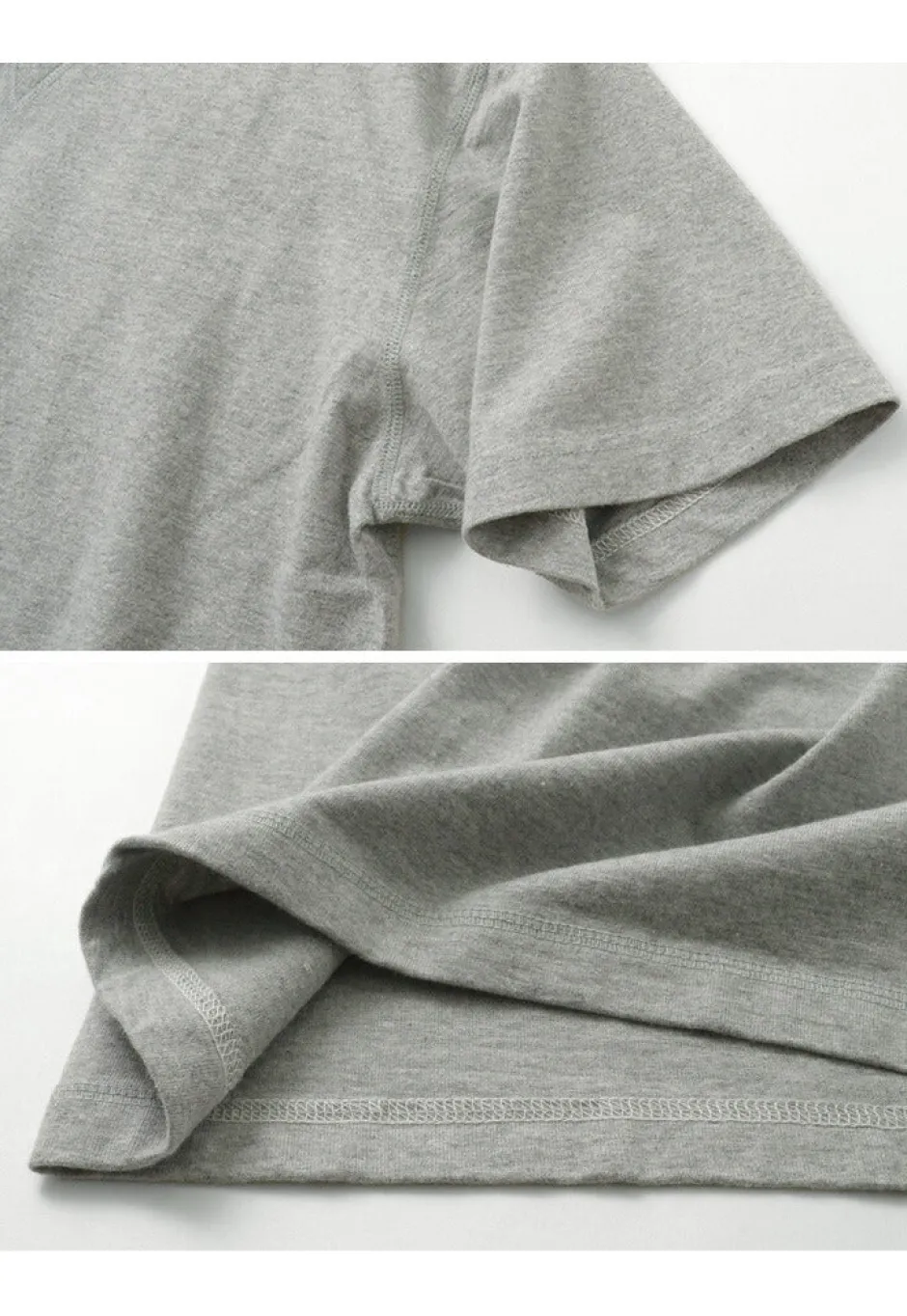 T-Shirts^BARNS / Cozun knitted vintage gusset short sleeve crew neck T-shirt