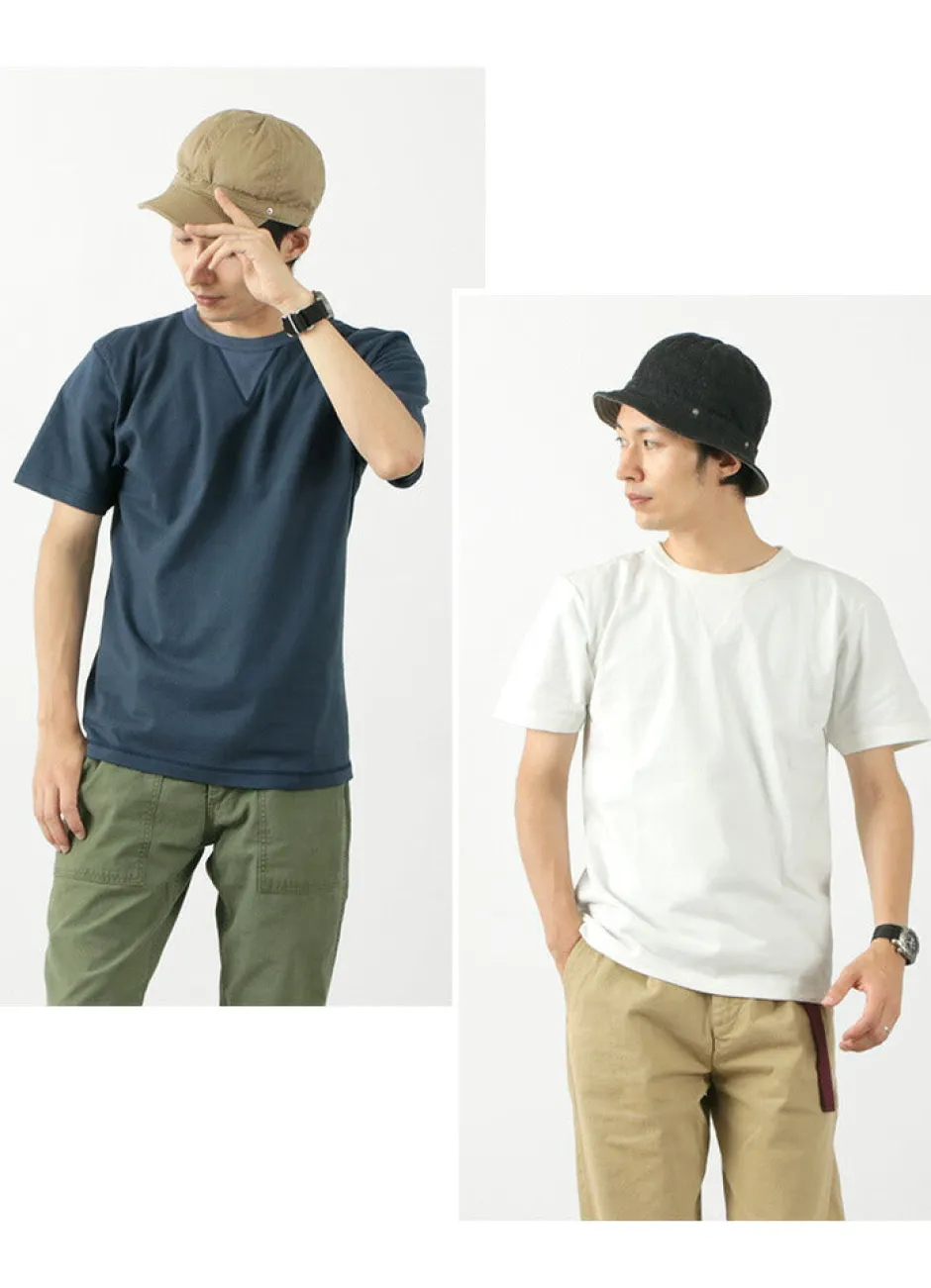 T-Shirts^BARNS / Cozun knitted vintage gusset short sleeve crew neck T-shirt
