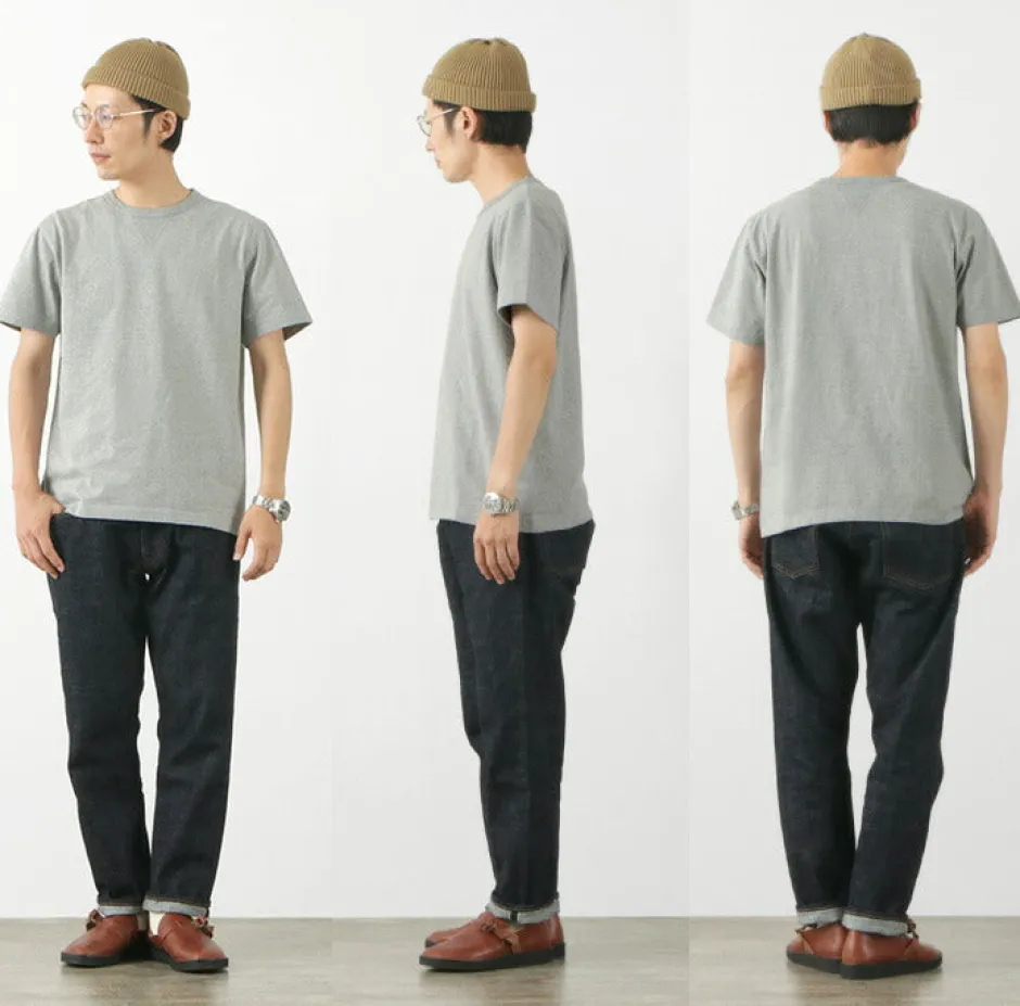 T-Shirts^BARNS / Cozun knitted vintage gusset short sleeve crew neck T-shirt