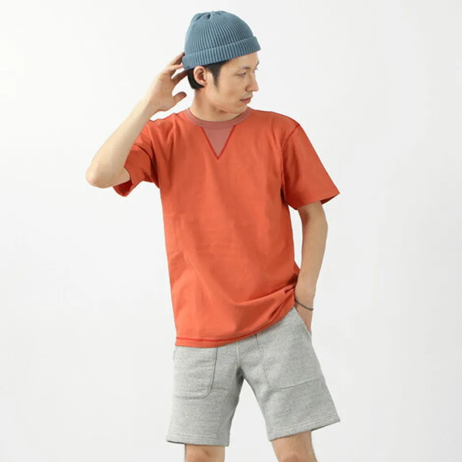 T-Shirts^BARNS / Cozun knitted vintage gusset short sleeve crew neck T-shirt