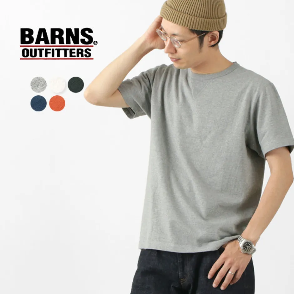 T-Shirts^BARNS / Cozun knitted vintage gusset short sleeve crew neck T-shirt