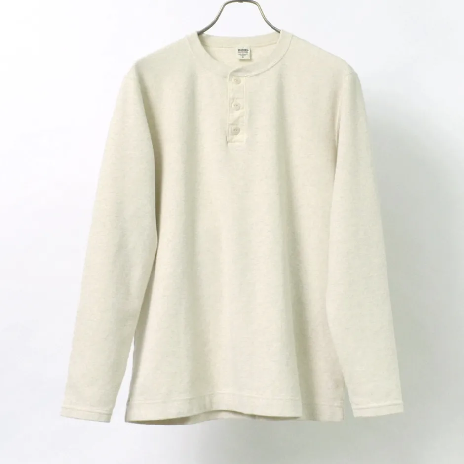 T-Shirts^BARNS / Spun Milled Henley Neck Long Sleeve T-Shirt