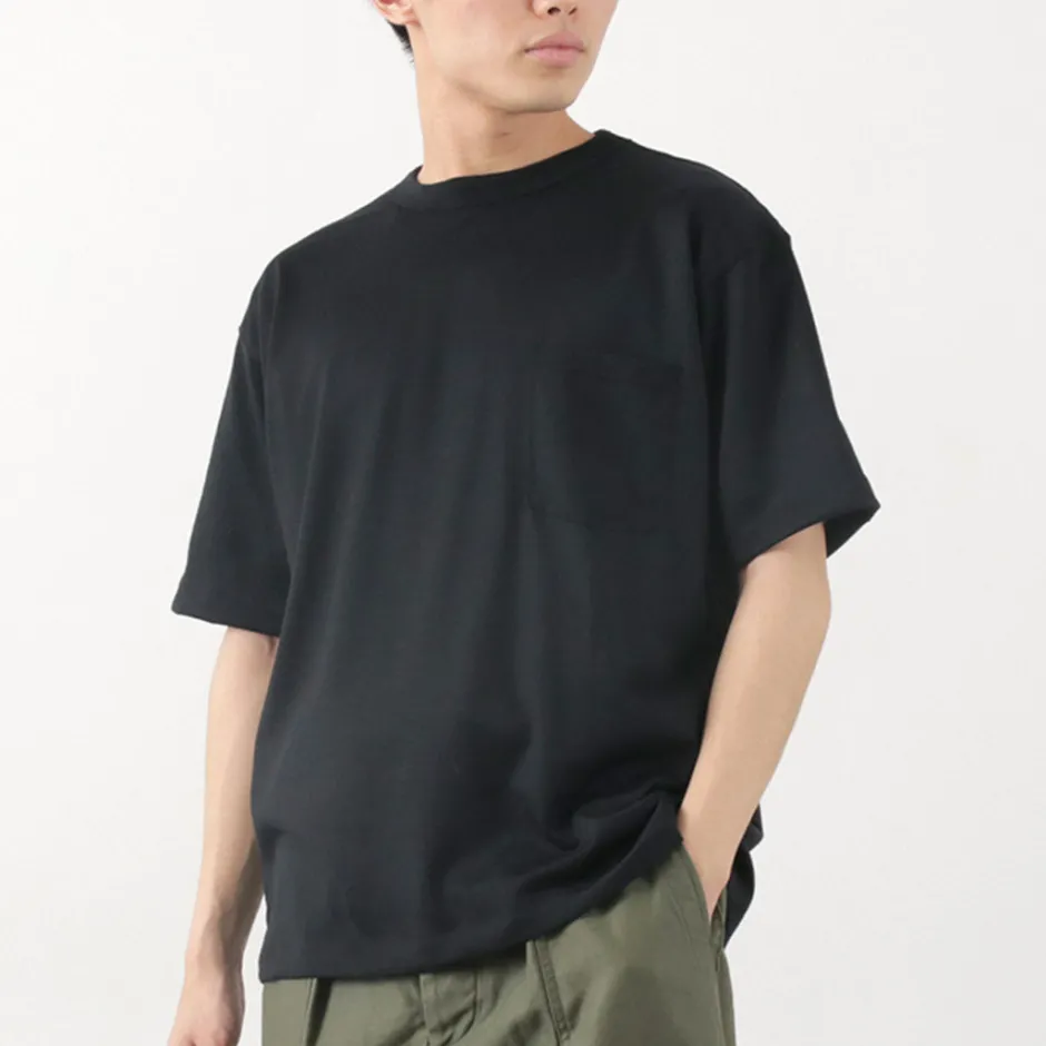 T-Shirts^BURLAP OUTFITTER / Short Sleeve Merino Wool Pocket T-Shirt