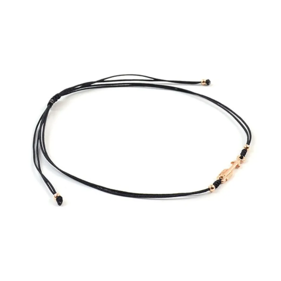 Anklets^CHALISA T.. / Arrow Silver Notched Cord Anklet