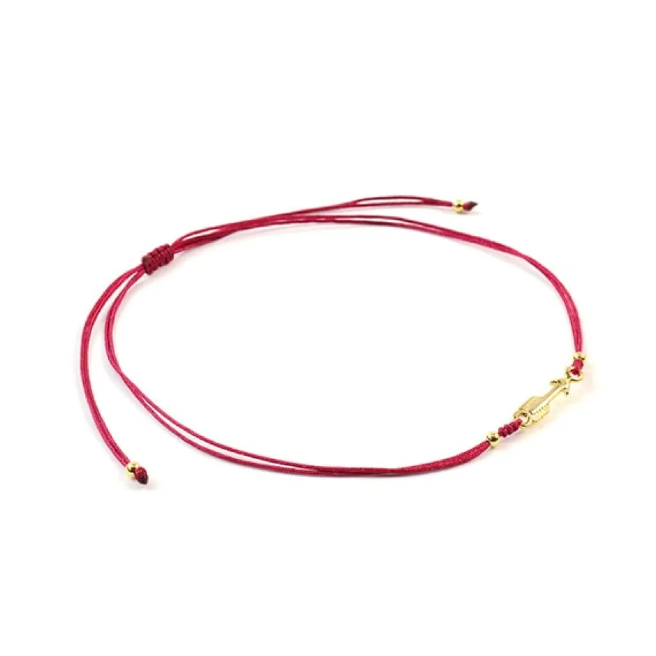 Anklets^CHALISA T.. / Arrow Silver Notched Cord Anklet
