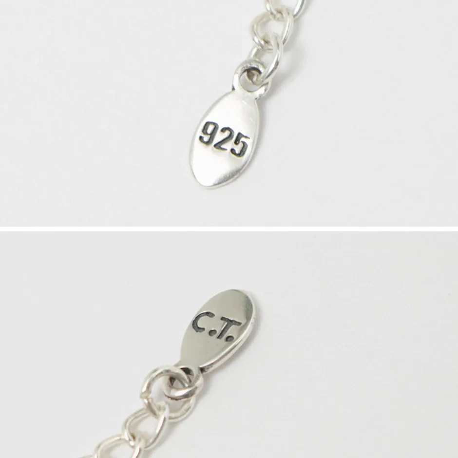 Anklets^CHALISA T.. / onyx beads silver ball chain necklace 925 silver black