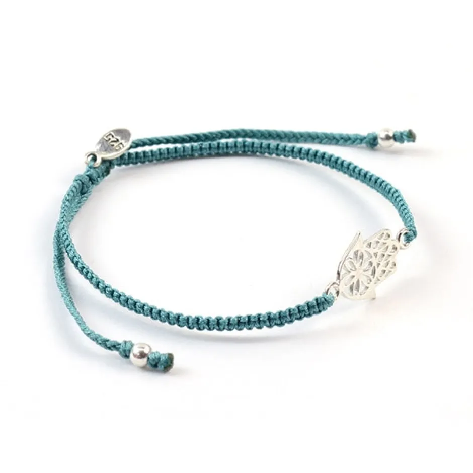 Anklets^CHALISA T.. / Hamsa Hand Knotted Cord Bracelet