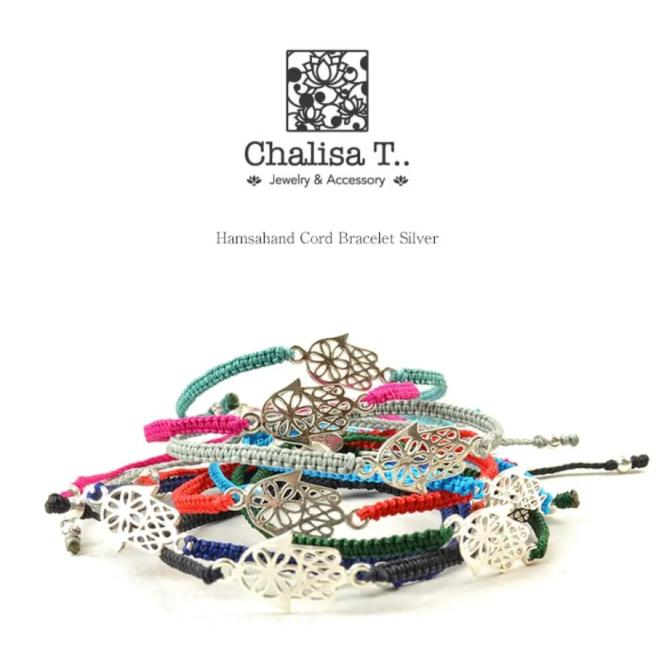 Anklets^CHALISA T.. / Hamsa Hand Knotted Cord Bracelet