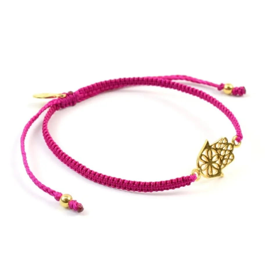 Anklets^CHALISA T.. / Hamsa Hand Knotted Cord Bracelet