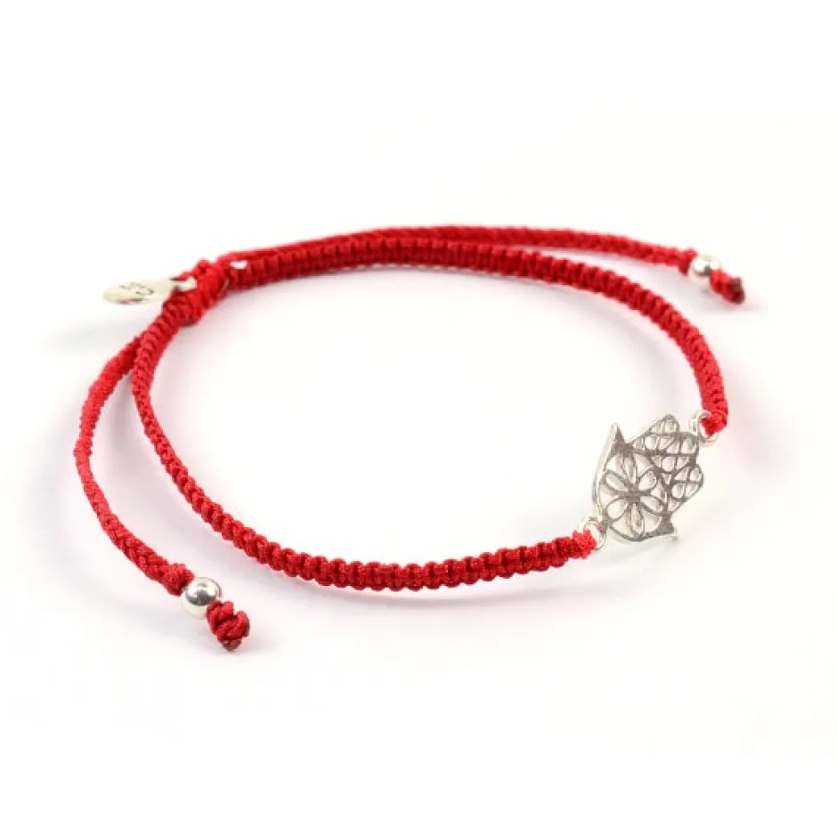 Anklets^CHALISA T.. / Hamsa Hand Knotted Cord Bracelet
