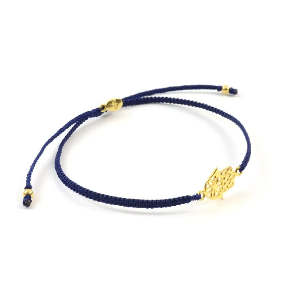 Anklets^CHALISA T.. / Hamsa Hand Notched Cord Anklet