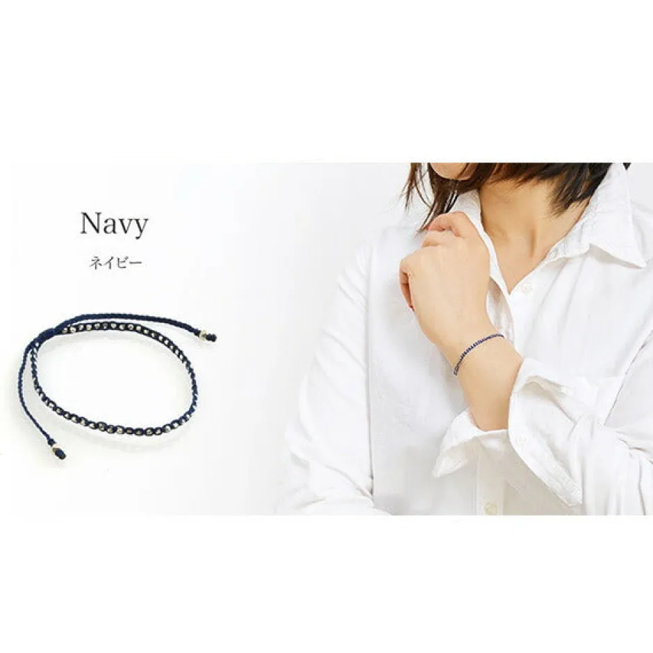 Bracelets^CHALISA T.. / Karen Silver Beaded Notched Cord Bracelet