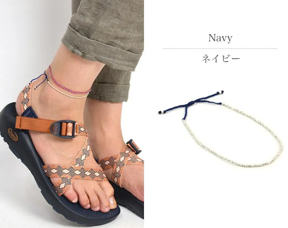 Anklets^CHALISA T.. / Karen Silver Beads Single Cord Anklet