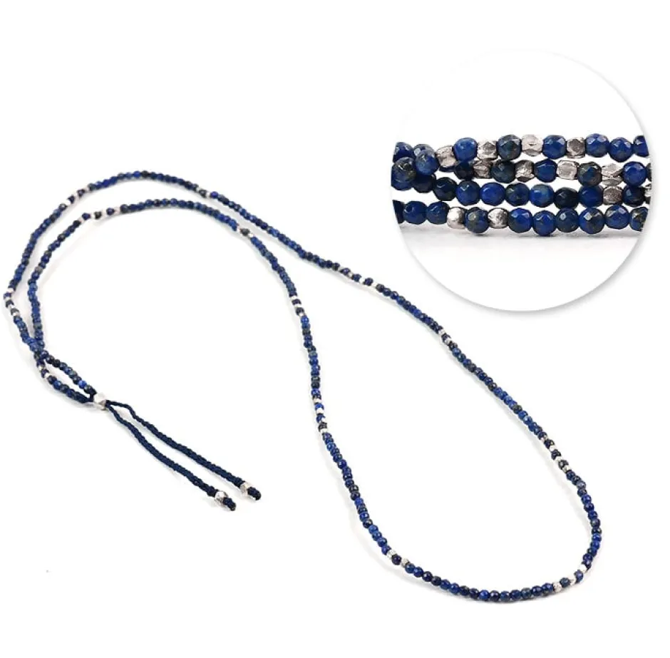 Anklets^CHALISA T.. / Lapis lazuli 2mm cut beads 2 way accessory necklace / bracelet blue