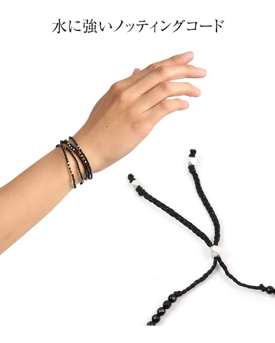 Anklets^CHALISA T.. / Onyx 2mm cut beads 2 way accessory necklace/bracelet black