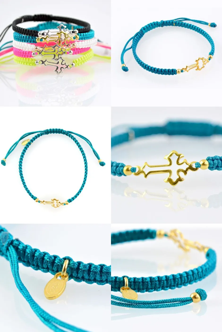 Anklets^CHALISA T.. / Silver Cross Knotting Cord Anklet