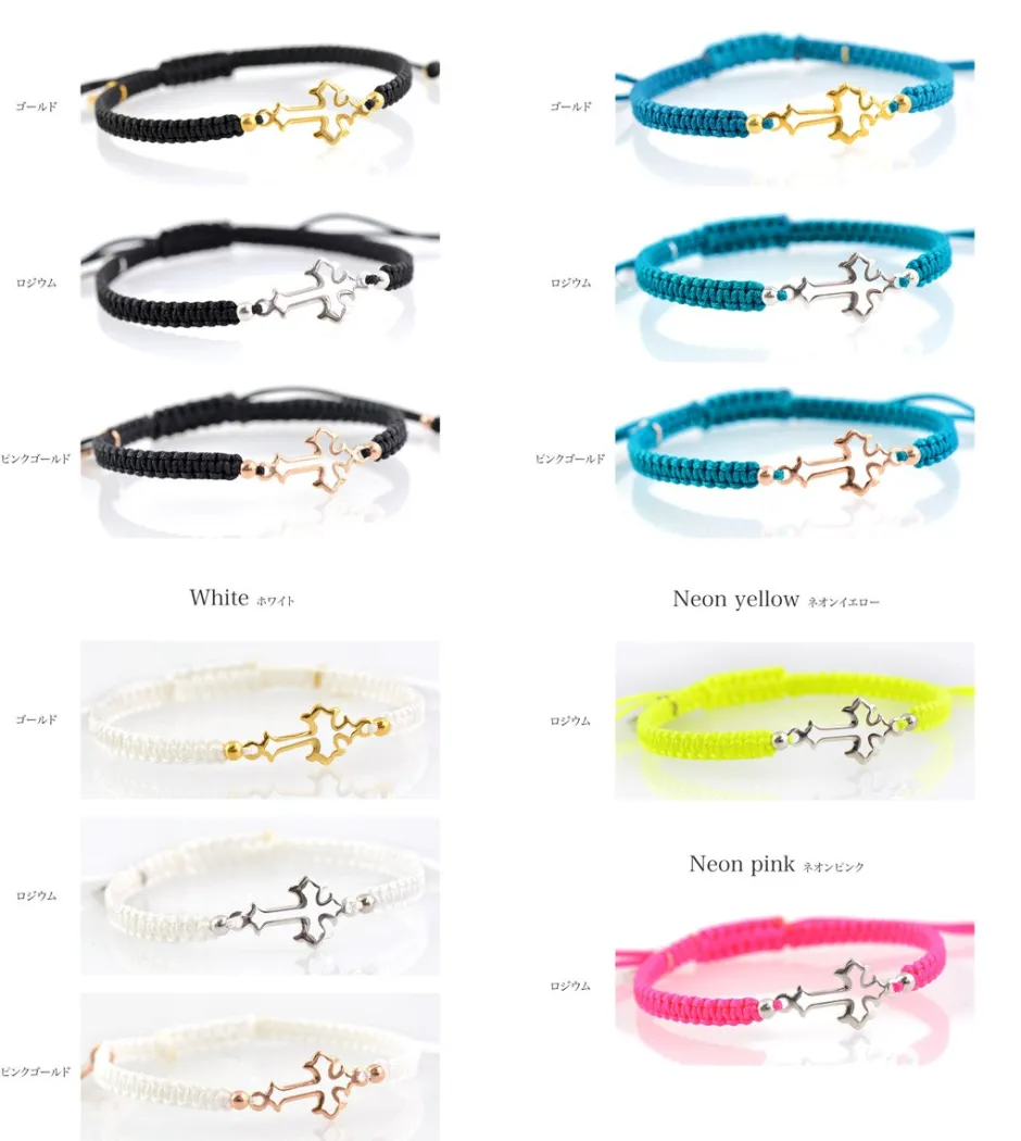 Bracelets^CHALISA T.. / Silver cross notched cord bracelet