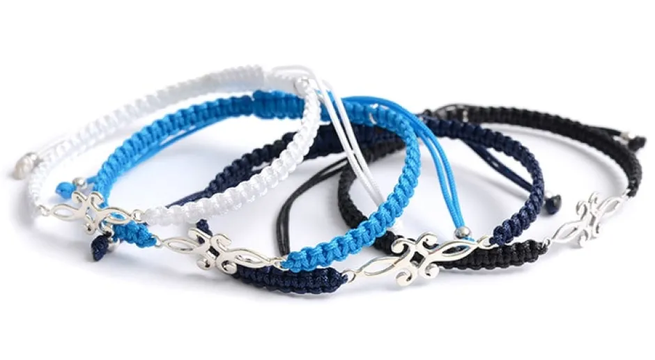 Anklets^CHALISA T.. / Symmetrical Flower Pattern Notched Cord Anklet