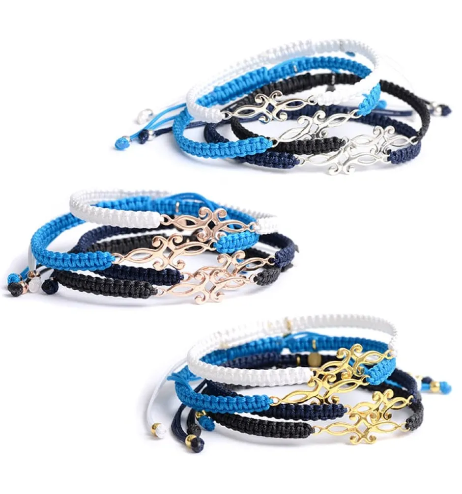 Anklets^CHALISA T.. / Symmetrical Flower Pattern Notched Cord Anklet