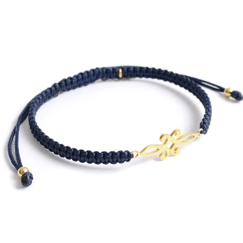 Anklets^CHALISA T.. / Symmetrical Flower Pattern Notched Cord Anklet