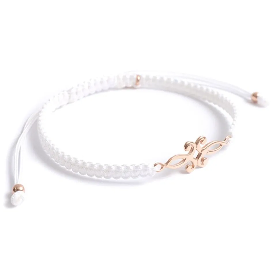 Anklets^CHALISA T.. / Symmetrical Flower Pattern Notched Cord Anklet