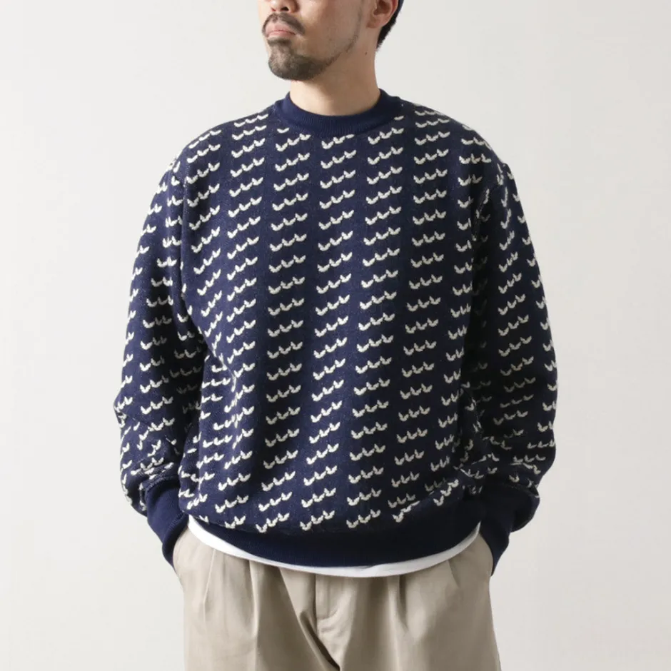 Knits^COOHEM / Big Birds Eye Knit Pullover navy