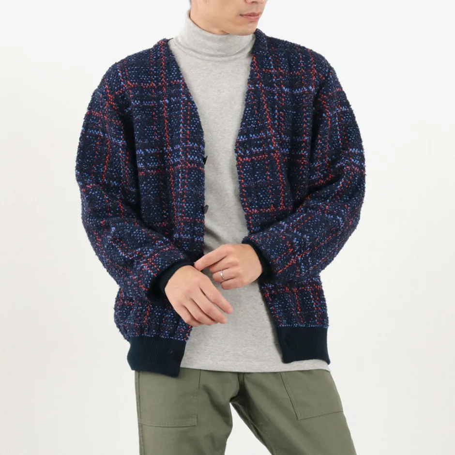 Cardigans^COOHEM / Check Tweed Cardigan navy