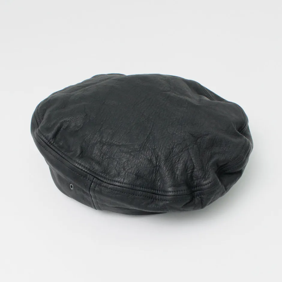 Hats^DECHO / Leather Beret black