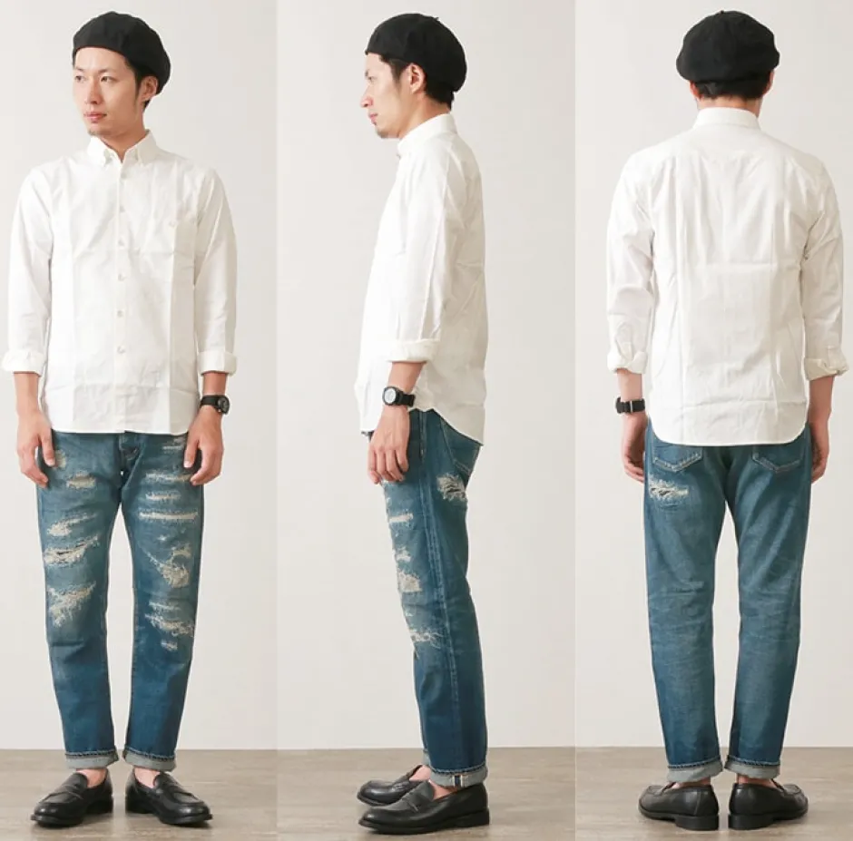 Jeans^DEPSEA / DP001 Straight 5P Denim Pants - Vintage finish used-wash