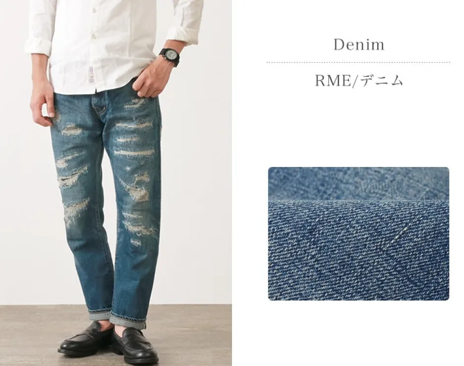 Jeans^DEPSEA / DP001 Straight 5P Denim Pants - Vintage finish used-wash