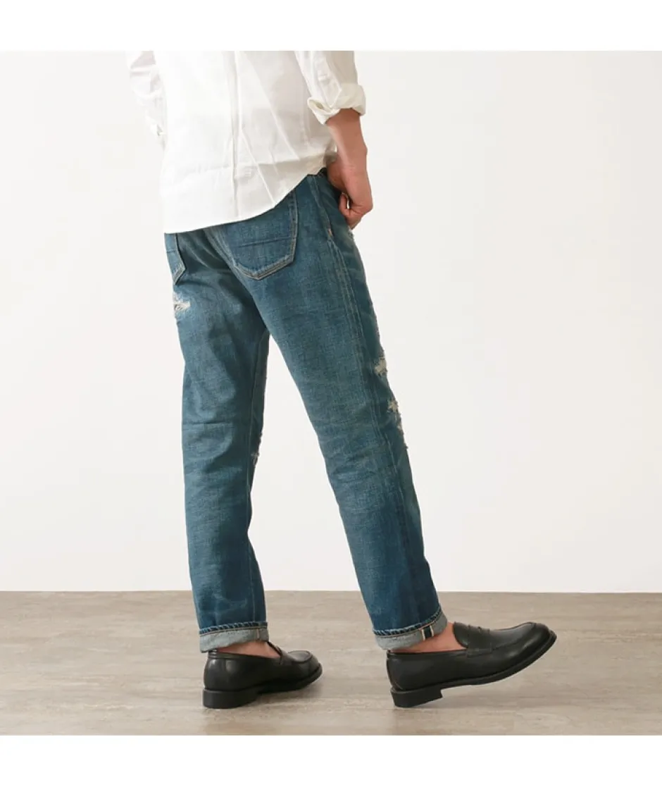 Jeans^DEPSEA / DP001 Straight 5P Denim Pants - Vintage finish used-wash