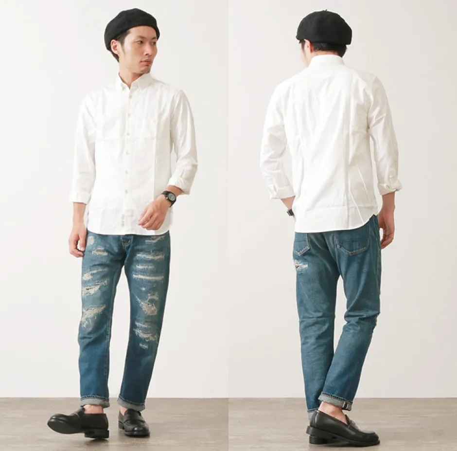 Jeans^DEPSEA / DP001 Straight 5P Denim Pants - Vintage finish used-wash
