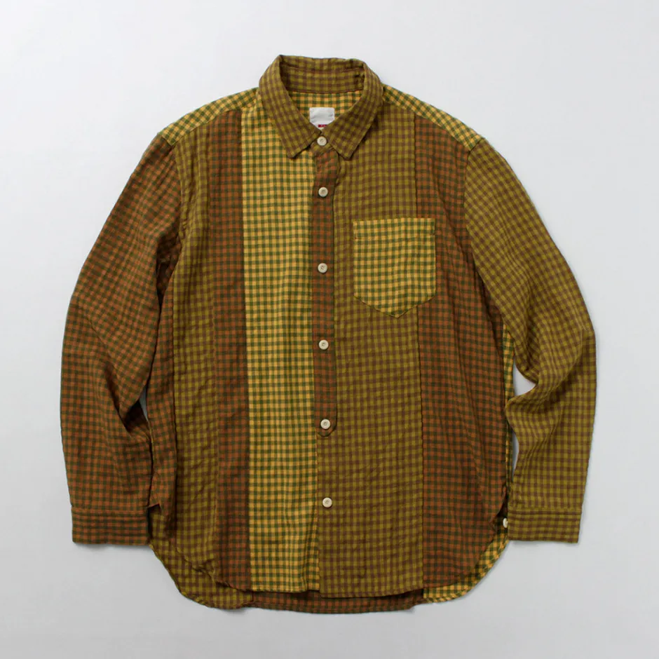 Shirts^DIP/DZT DIP/DZT / Checked combination shirt yellow