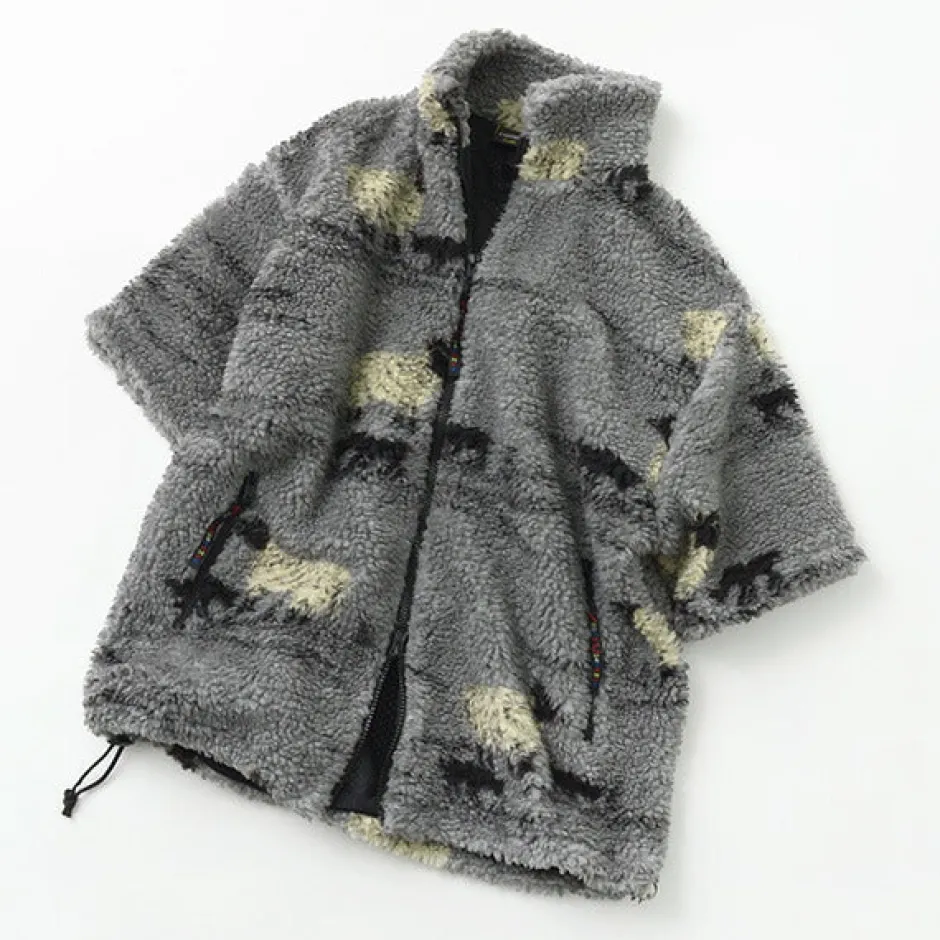 Jackets^FARFIELD ORIGINAL / Jacquard Weave Boa Short Sleeve Fell Jacket