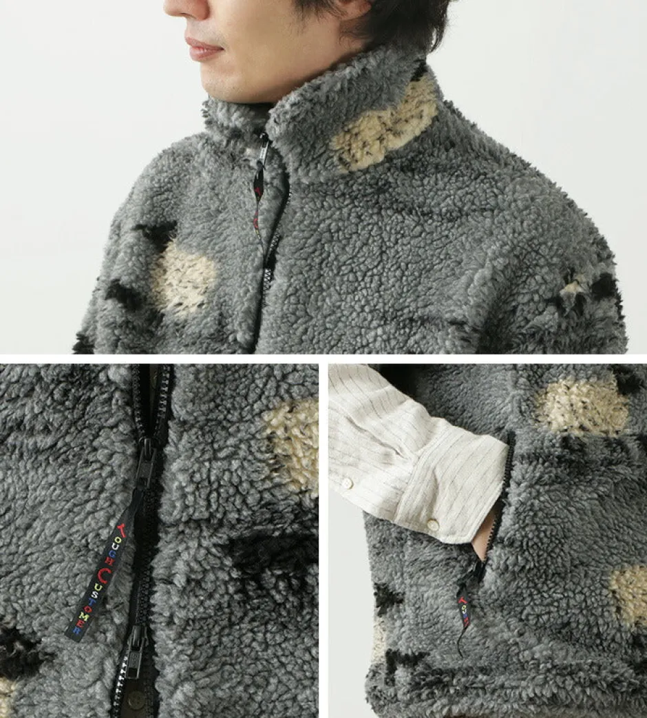 Jackets^FARFIELD ORIGINAL / Jacquard Weave Boa Short Sleeve Fell Jacket