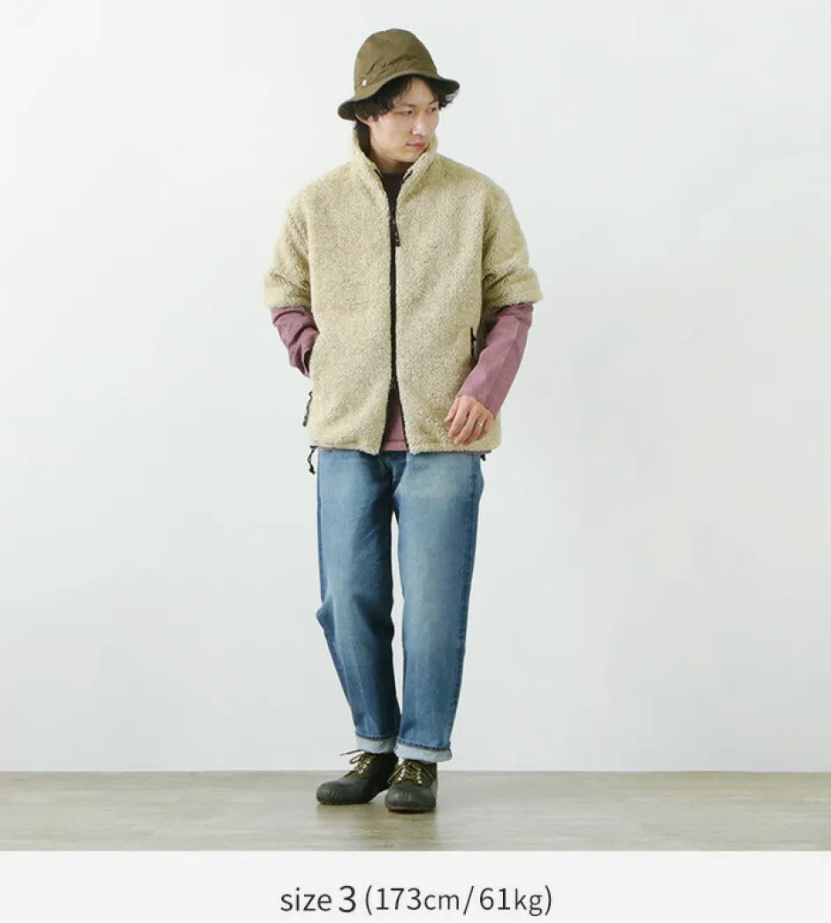 Jackets^FARFIELD ORIGINAL / Jacquard Weave Boa Short Sleeve Fell Jacket