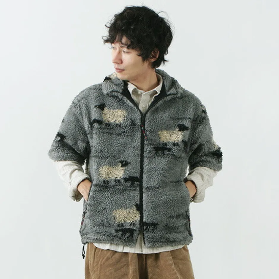 Jackets^FARFIELD ORIGINAL / Jacquard Weave Boa Short Sleeve Fell Jacket