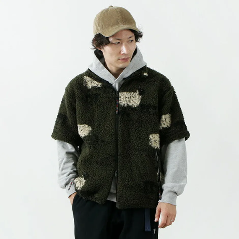 Jackets^FARFIELD ORIGINAL / Jacquard Weave Boa Short Sleeve Fell Jacket