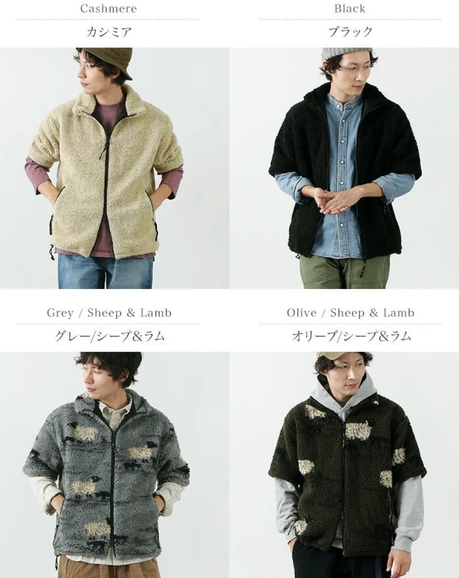 Jackets^FARFIELD ORIGINAL / Jacquard Weave Boa Short Sleeve Fell Jacket