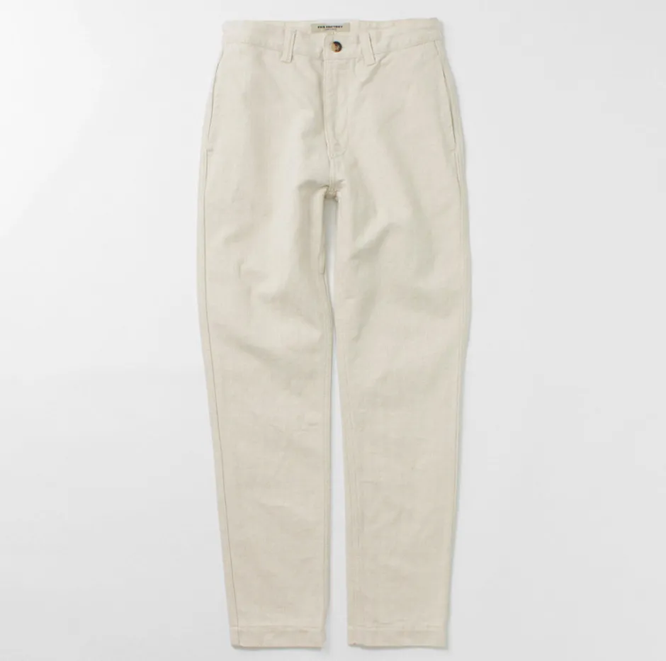 Work Pants & Chinos^FOB FACTORY / F0516 Cotton hemp herringbone Trouser