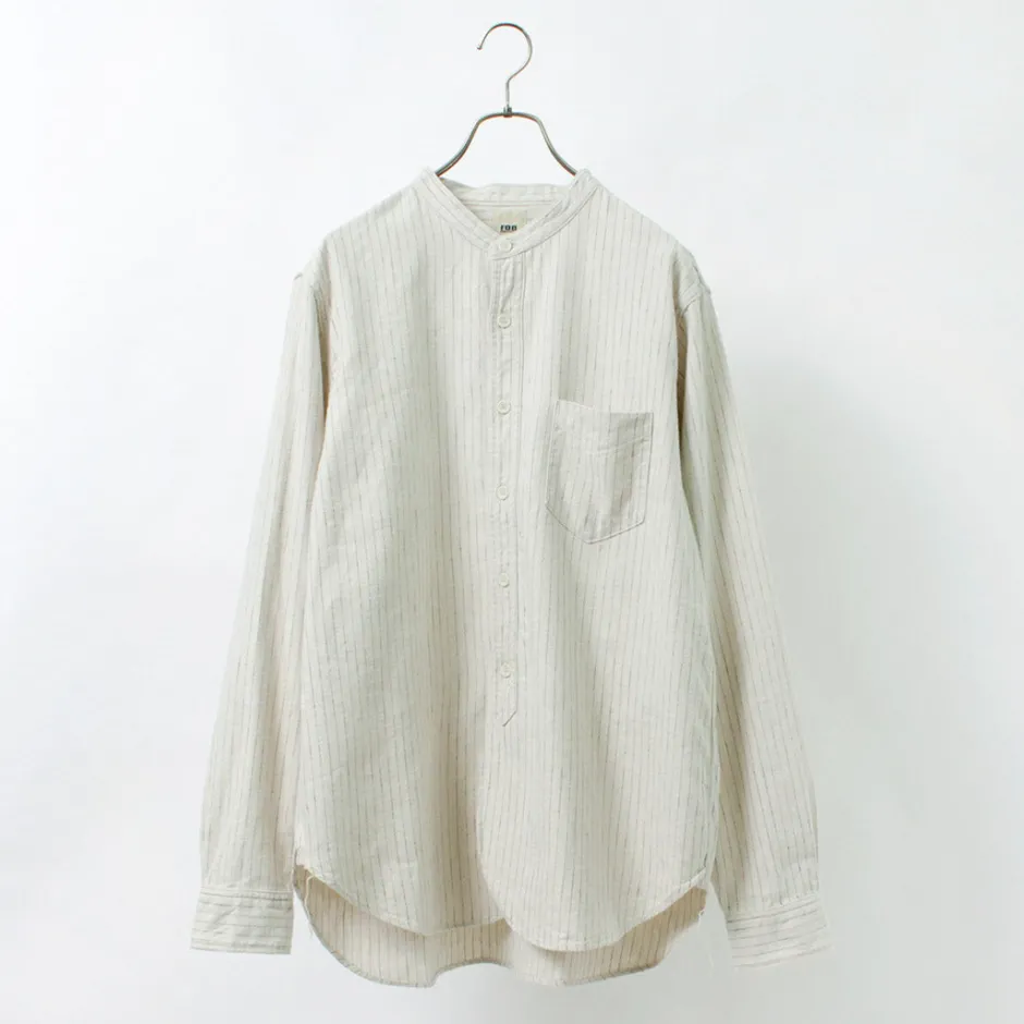 Shirts^FOB FACTORY / F3485 C/W STRIPE BANDCOLLAR Shirt