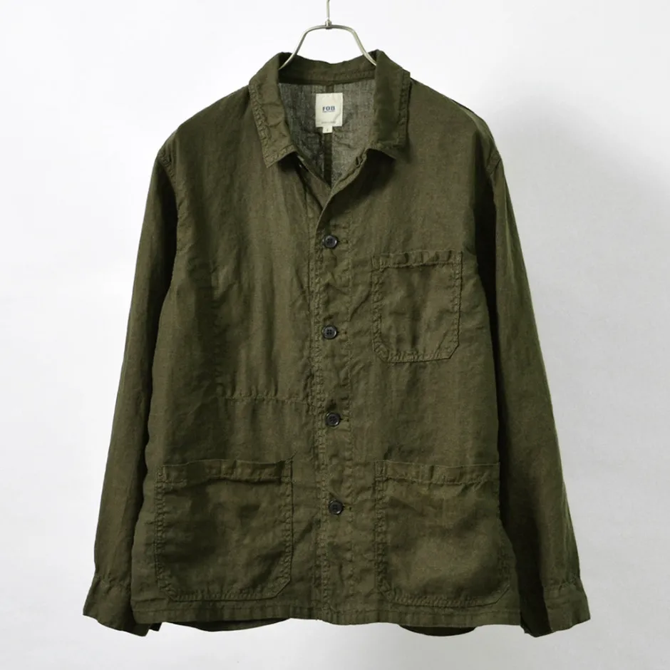 Shirts^FOB FACTORY / F2413 Hemp shirt jacket