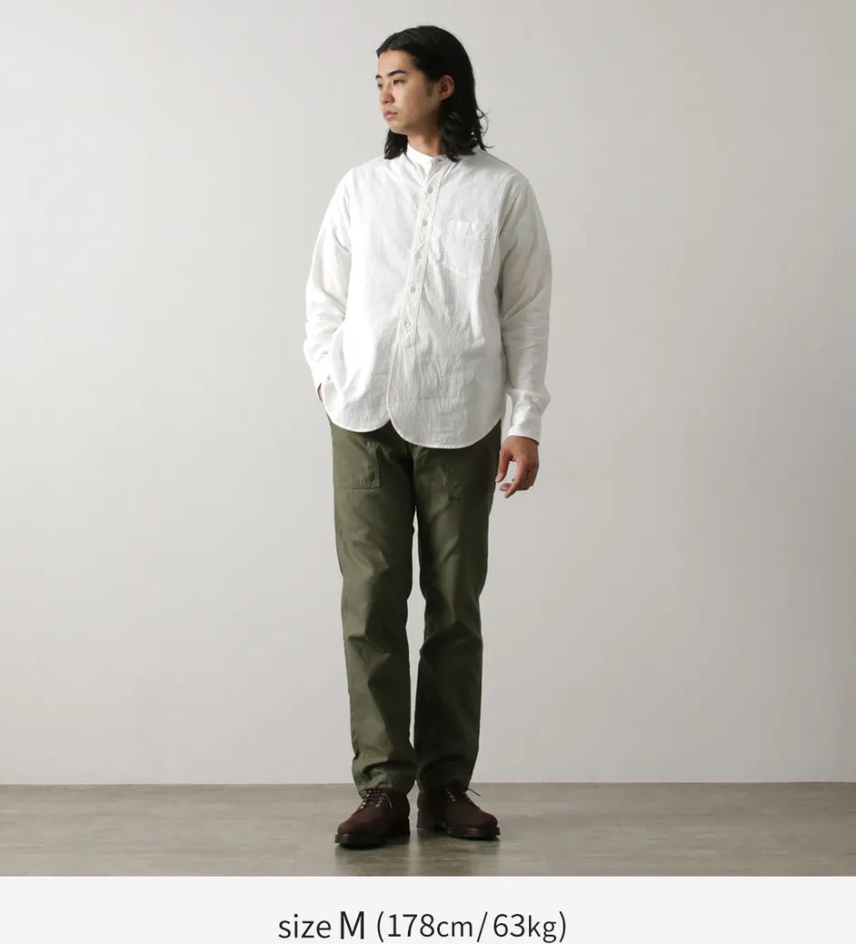 Shirts^FOB FACTORY / F3429 Long sleeve Ox band collar shirt white