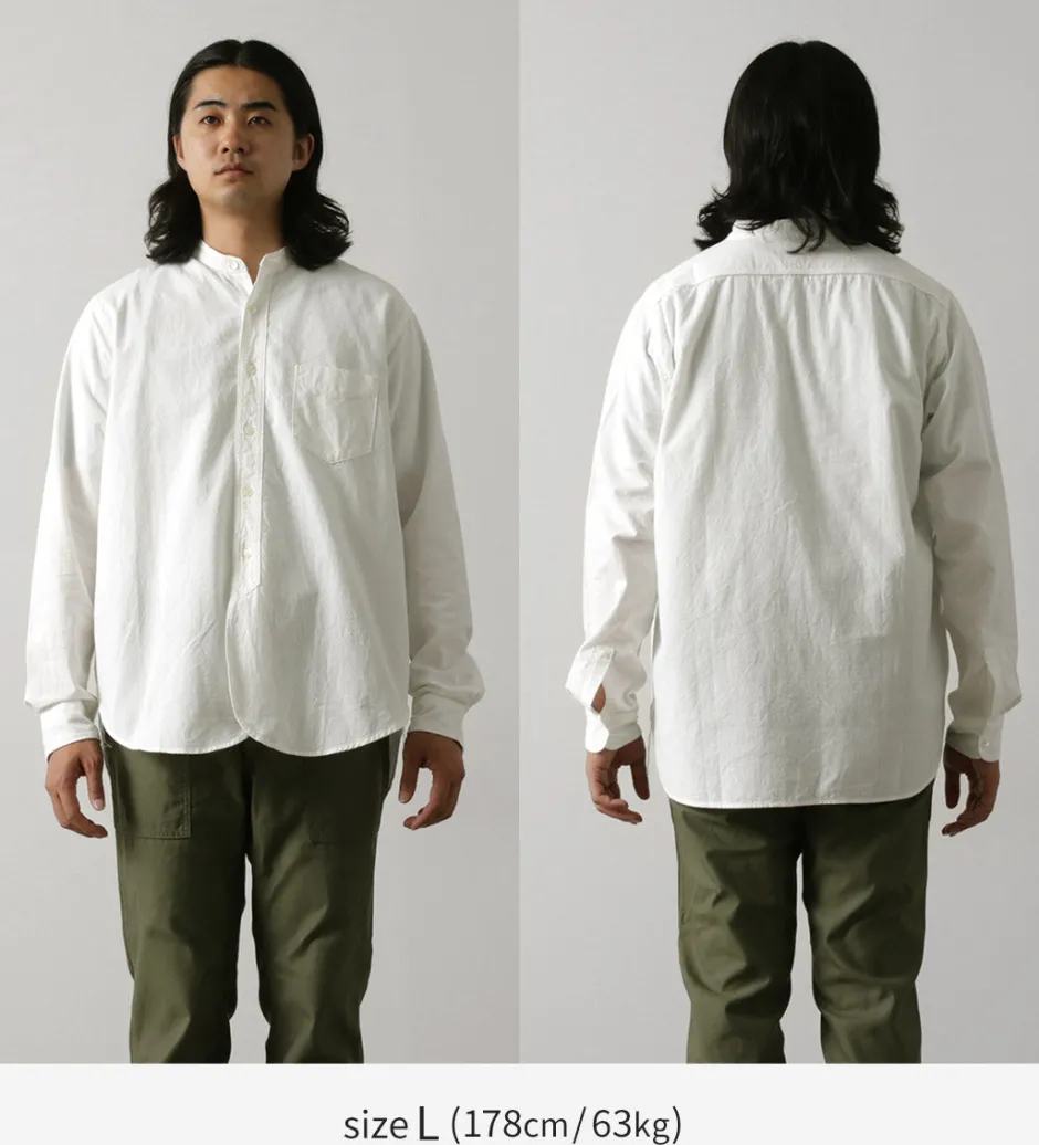 Shirts^FOB FACTORY / F3429 Long sleeve Ox band collar shirt white