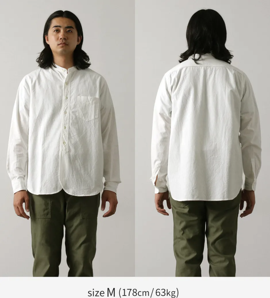 Shirts^FOB FACTORY / F3429 Long sleeve Ox band collar shirt white