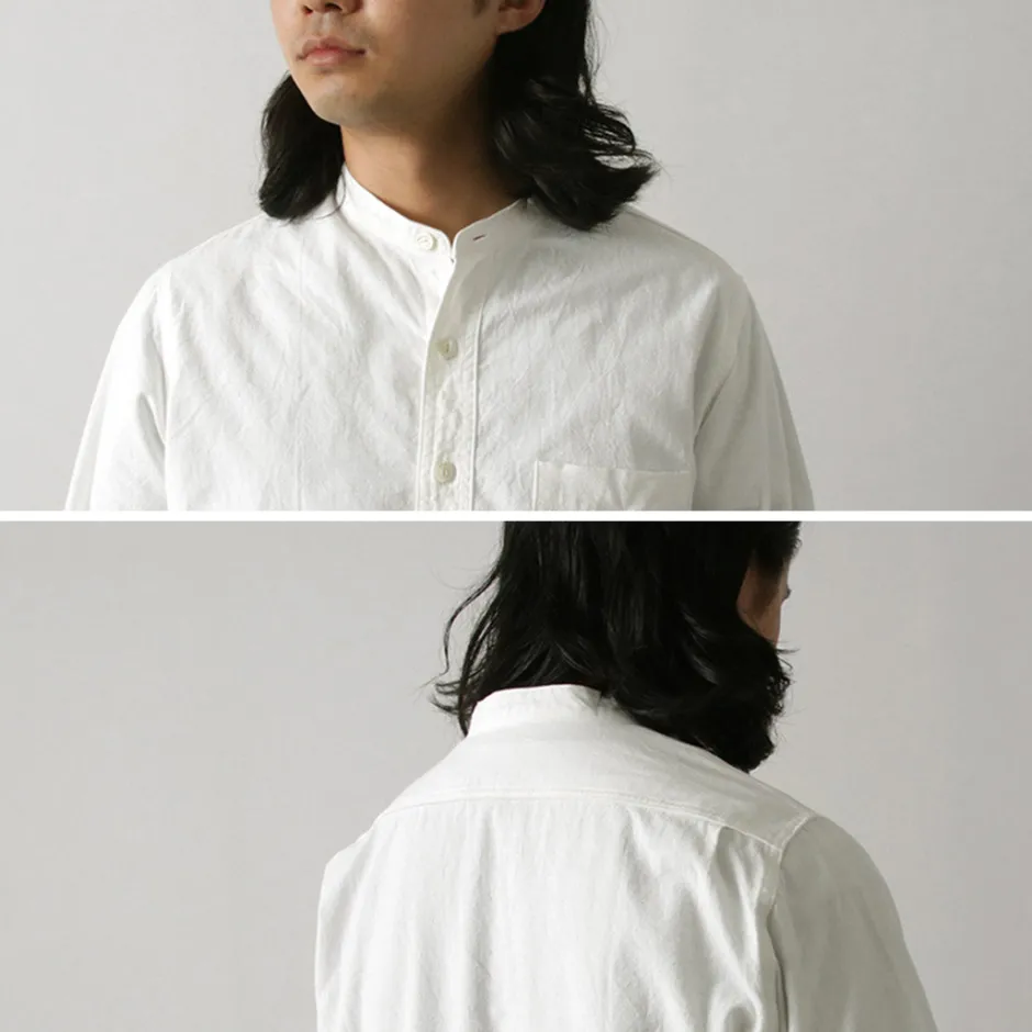 Shirts^FOB FACTORY / F3429 Long sleeve Ox band collar shirt white