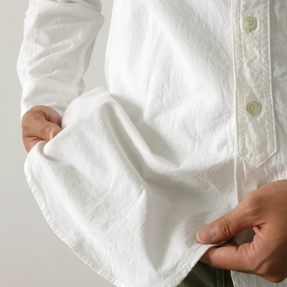 Shirts^FOB FACTORY / F3429 Long sleeve Ox band collar shirt white