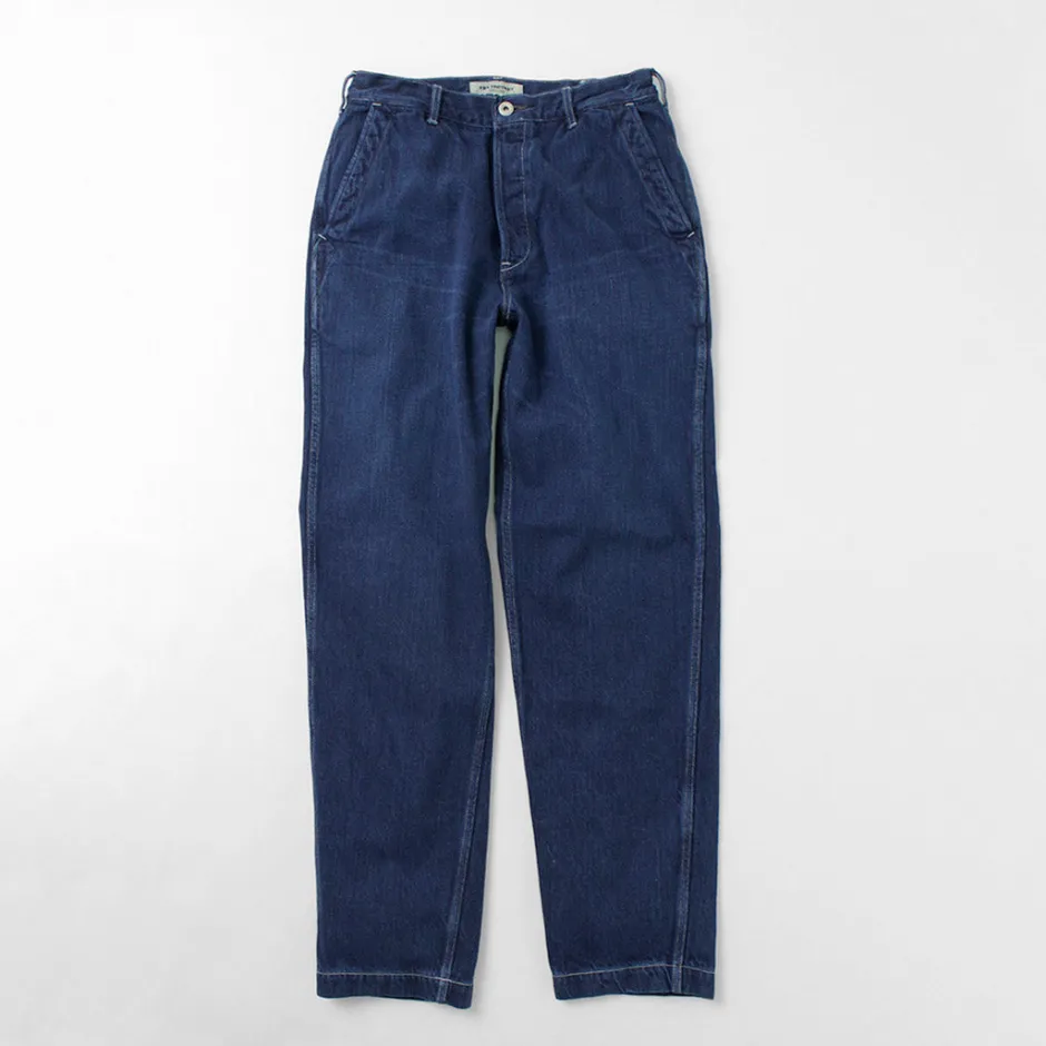 Jeans^FOB FACTORY / F0511 WW2 Denim deck trousers Used finish used-wash